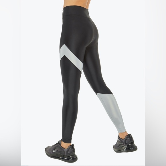 Koral Appeal Energy Leggings High Rise Waist Shine Black Silver Size XS - Picture 5 of 15